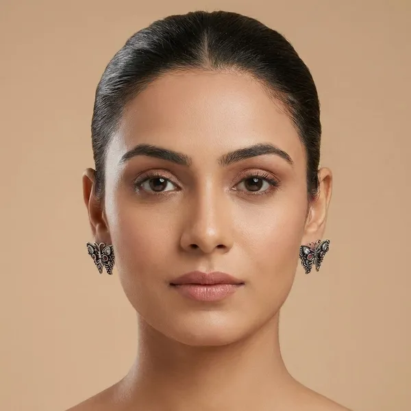 Silver_Brass_Butterfly_Studs_For_Women