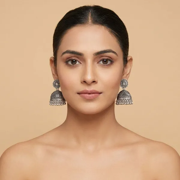Silver_Brass_Silver_Plated_Jhumki_For_Women
