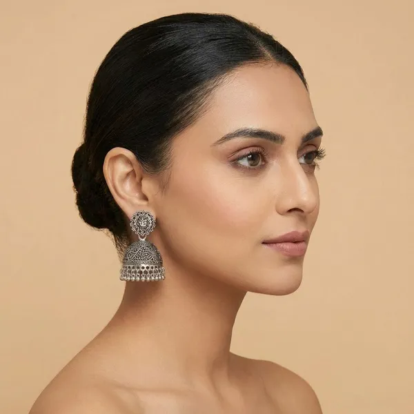 Silver_Brass_Silver_Plated_Jhumki_For_Women