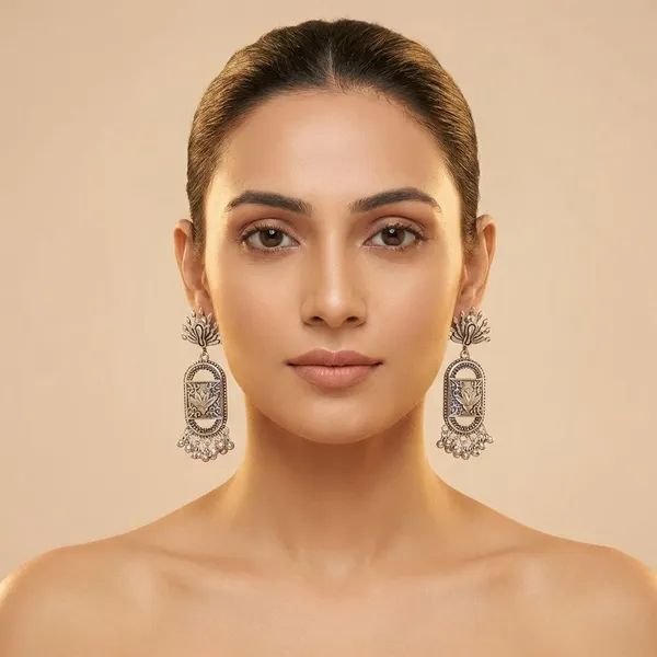Silver_Brass_Silver_Plated_Beads_Earrings_For_Women