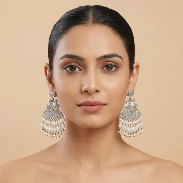 Silver_Brass_Silver_N_Pearl_Hangings_For_Women