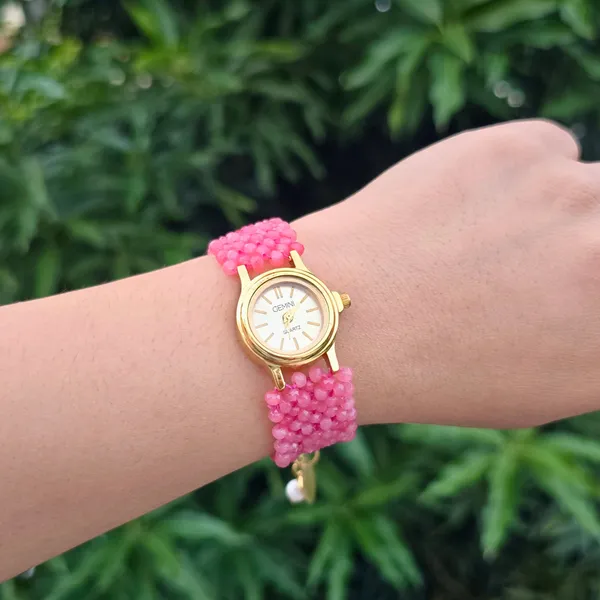 Rose_Pink_Beaded_Watch