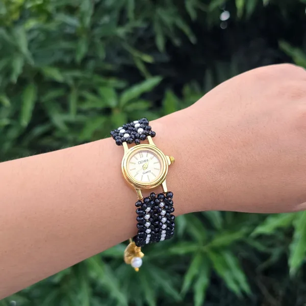 Black_And_White_Beaded_Watch