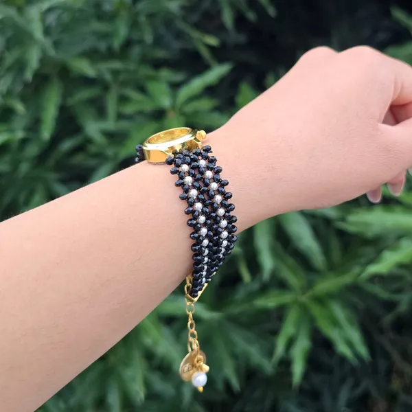 Black_And_White_Beaded_Watch