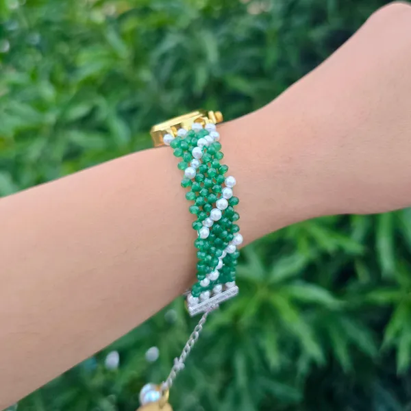 Green_And_White_Beaded_Watch