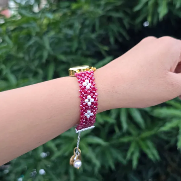 Pink_Floral_Beaded_Watch