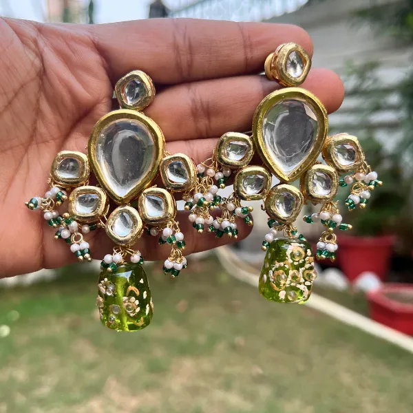 Green_Brass_Luxurious_Stone_Earrings_For_Women