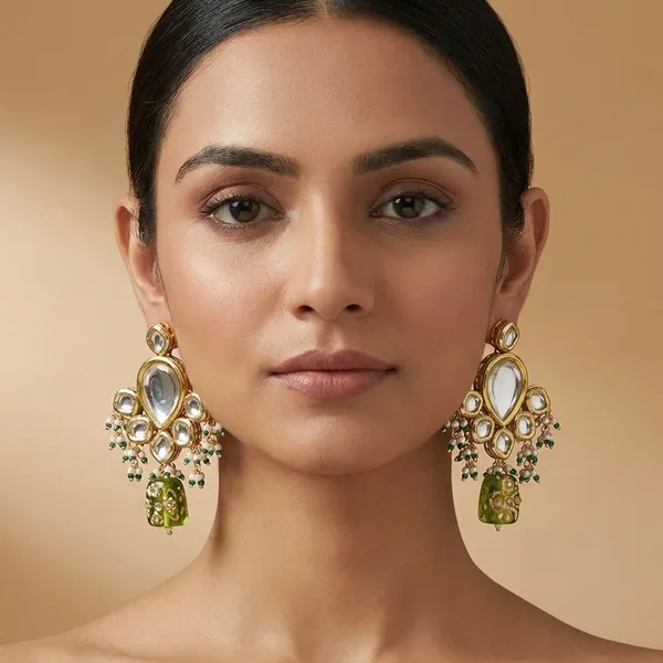 Green_Brass_Luxurious_Stone_Earrings_For_Women