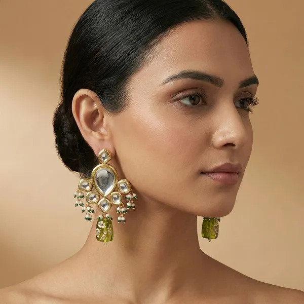Green_Brass_Luxurious_Stone_Earrings_For_Women