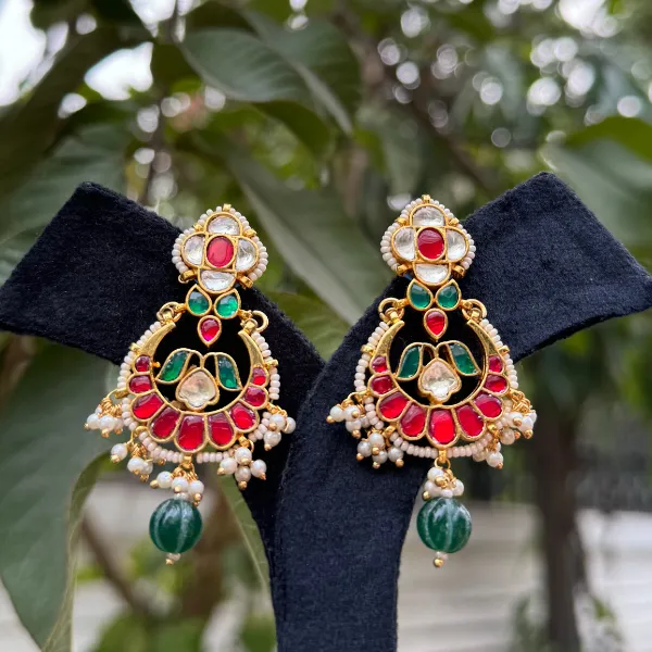 Multicolor_Brass_Gold_Plated_Pachi_Kundan_Earrings_For_Women