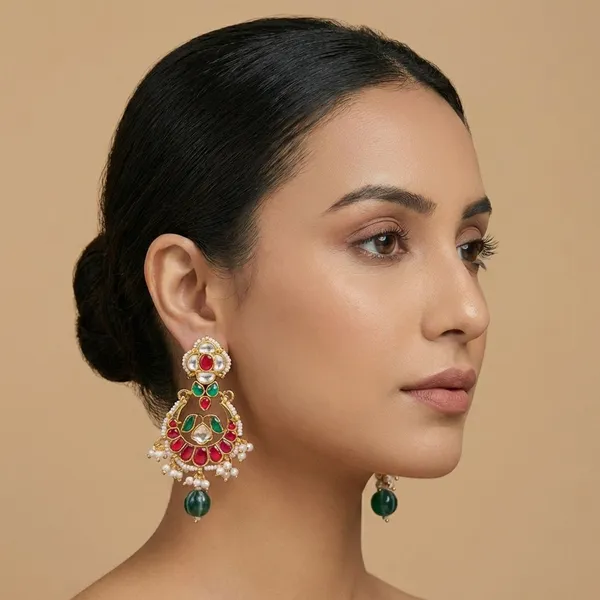 Multicolor_Brass_Gold_Plated_Pachi_Kundan_Earrings_For_Women