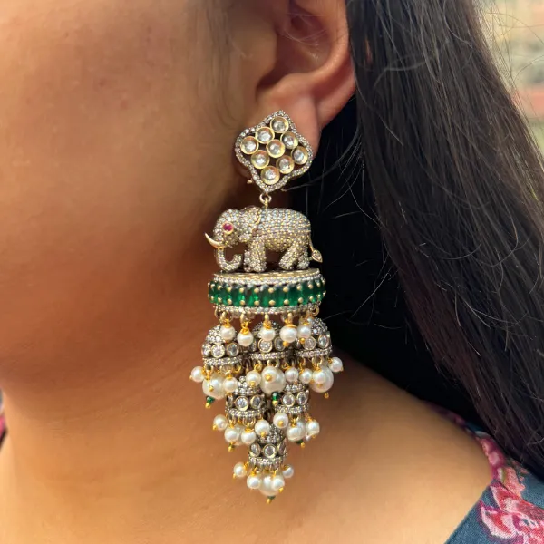 Green_Brass_Victorian_Chandelier_Earrings_For_Women