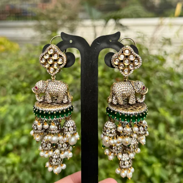 Green_Brass_Victorian_Chandelier_Earrings_For_Women