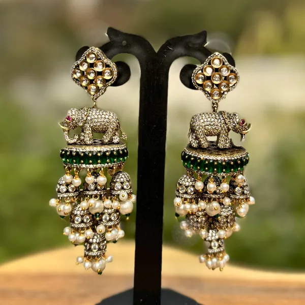 Green_Brass_Victorian_Chandelier_Earrings_For_Women