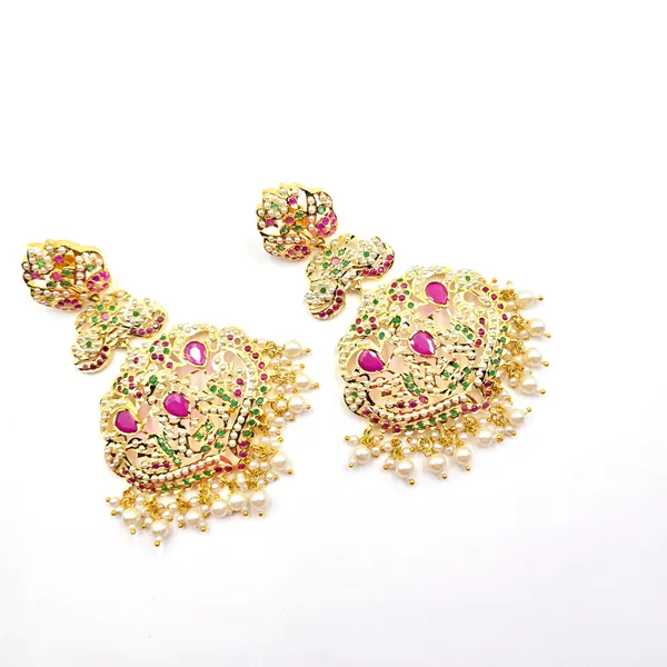 Multicolor_Brass_Rajwadi_Jadau_Chandbalis_For_Women