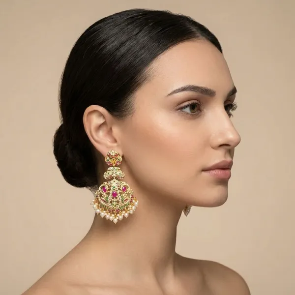 Multicolor_Brass_Rajwadi_Jadau_Chandbalis_For_Women