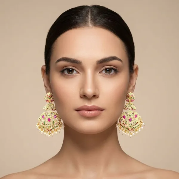 Multicolor_Brass_Rajwadi_Jadau_Chandbalis_For_Women
