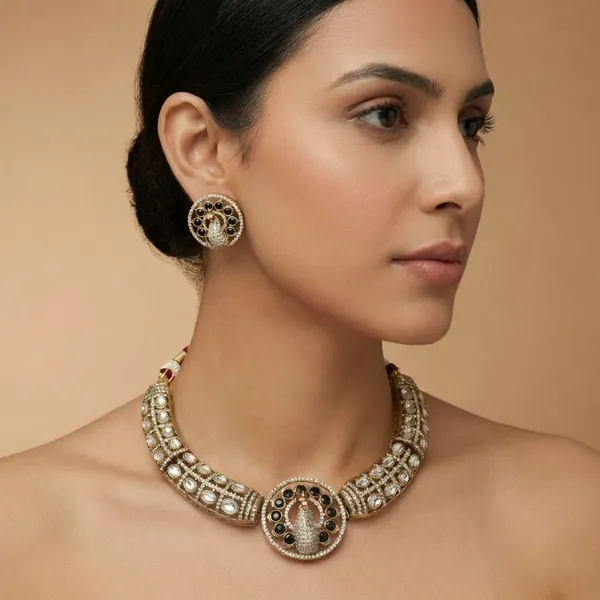 Black_Brass_Mayura_Hasli_Set_For_Women