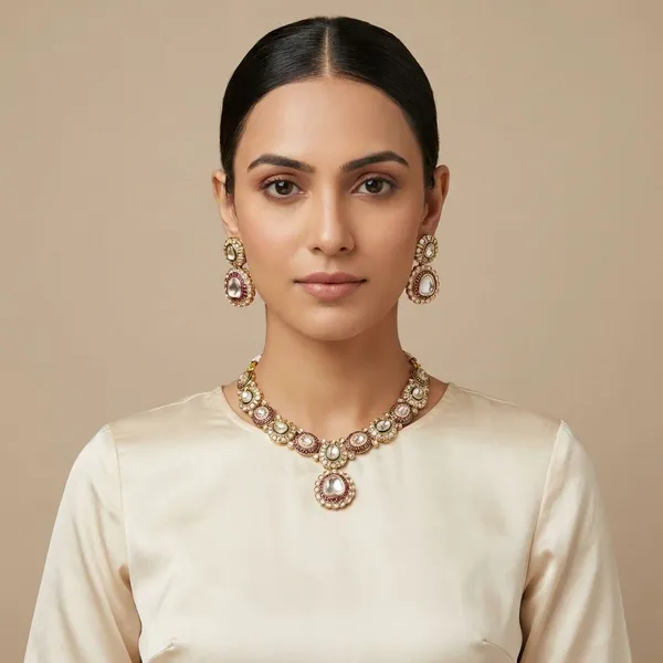 Multicolor_Brass_Zarqa_Ruby_Necklace_Set_For_Women