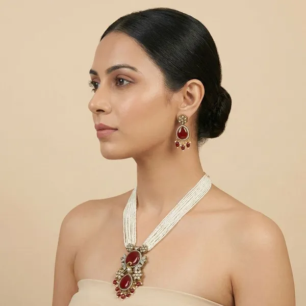 Red_Brass_Mayur_Rani_Necklace_Set_For_Women