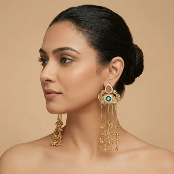 Multicolor_Brass_Ziya_Jhumka_For_Women