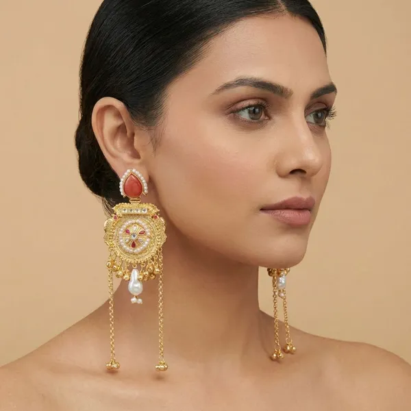 Orange_Brass_Mahira_Jhumka_For_Women