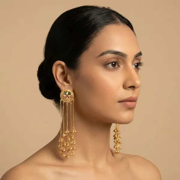Green_Brass_Padma_Jhumka_For_Women