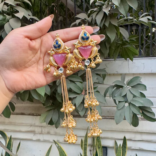 Multicolor_Brass_Rumi_Earrings_For_Women