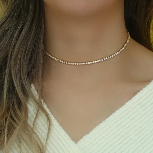 Gold_Stainless_Steel_Tennis_Necklace_For_Women