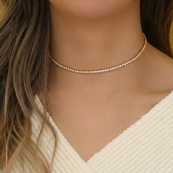 Gold_Stainless_Steel_Tennis_Necklace_For_Women