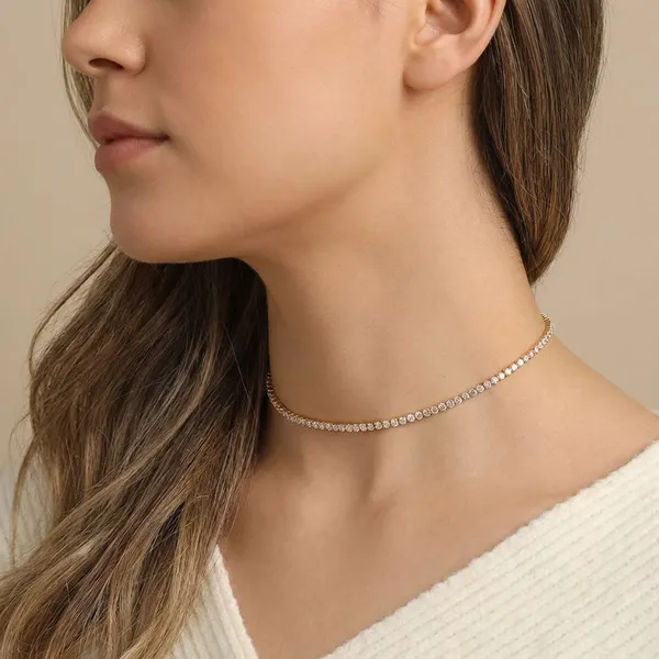 Gold_Stainless_Steel_Tennis_Necklace_For_Women