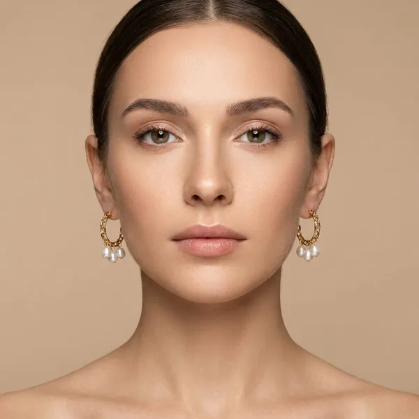 Gold_Brass_Small_Pearl_Hoops_For_Women