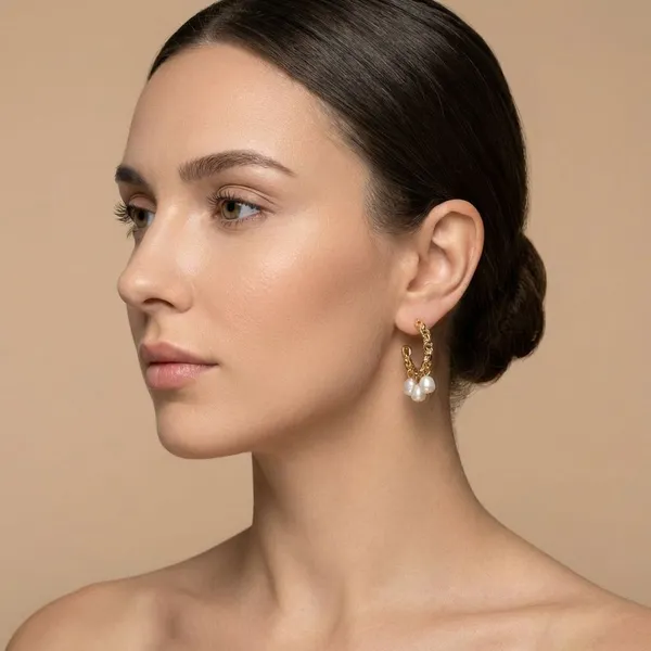 Gold_Brass_Small_Pearl_Hoops_For_Women