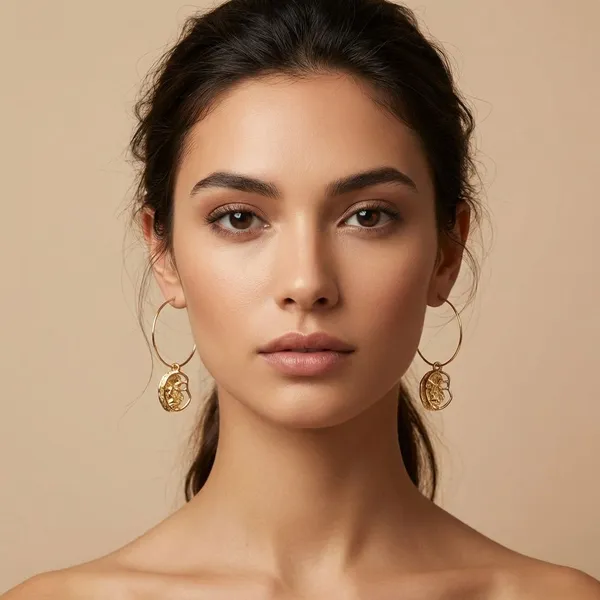 Gold_Brass_Gold_Drop_Hoops_For_Women