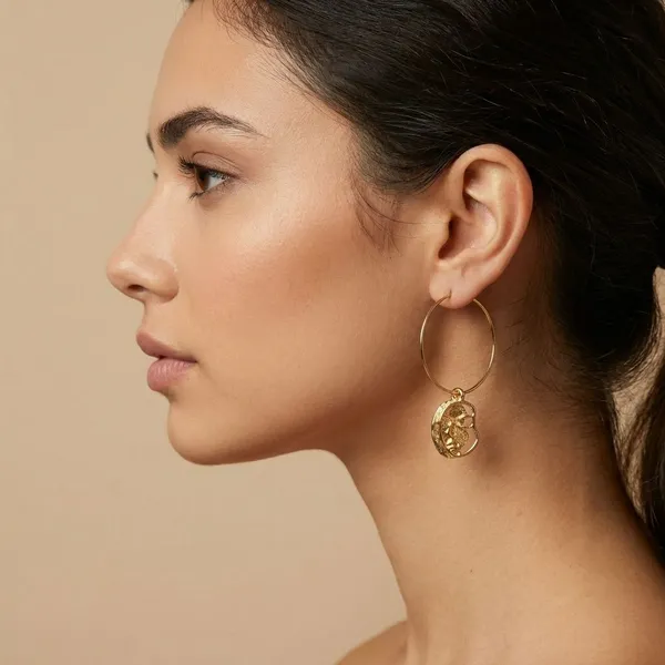 Gold_Brass_Gold_Drop_Hoops_For_Women