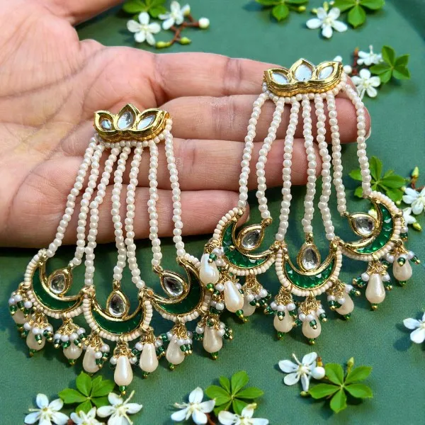 Green_Brass_Pearl_Elegance_Chandbali_Earrings_For_Women