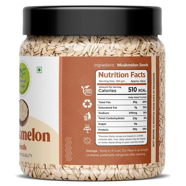 Nature_Fridge_Natural_Muskmelon_Seeds_JAR_PACK_|_Kharbooj_Magaz_|_Kharbhuja_Beej_|_Seed_for_Eating_High_in_Protein,_Potassium,_Magnesium_&_Iron_|_Immunity_Booster_Superfood_(750gm)