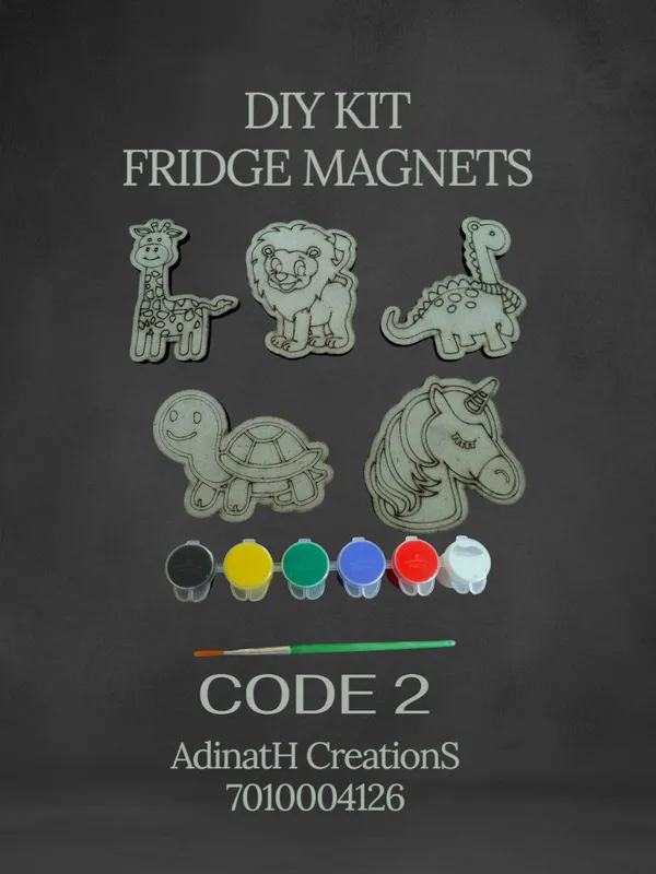 Diy_Fridge_Magnets_Painting_Kit_5_Animal_Designs_Code_2_set_of_2_each_has_5_pcs_total_10_pcs