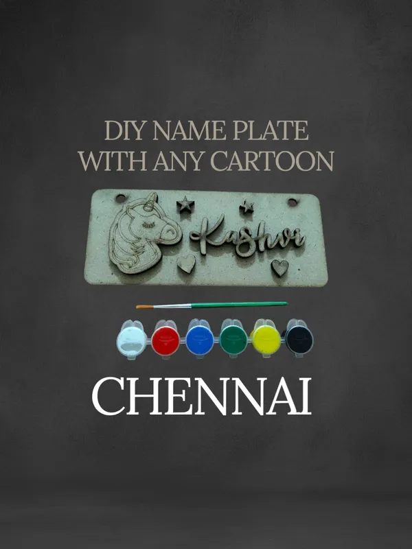 Diy_Customizable_Name_Plate_Craft_Kit_With_Cartoon_Design_And_Paints