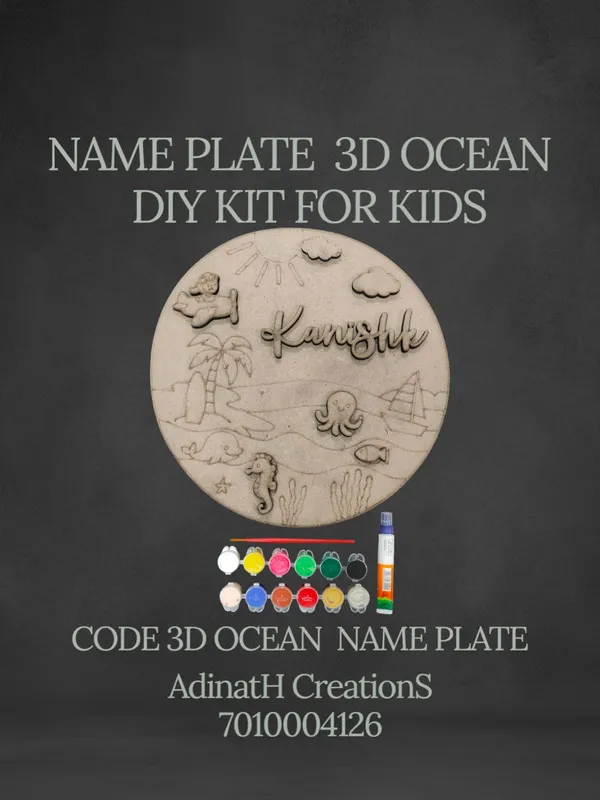 3D_Ocean_Theme_Wooden_Name_Plate_Diy_Painting_Kit_For_Kids