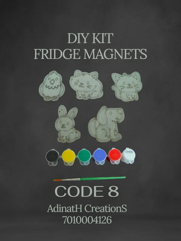 Diy_Fridge_Magnets_Kit_Code_8_5_Animal_Designs_With_Paints_And_Brush_set_of_2_each_has_5_pcs_total_10_pcs