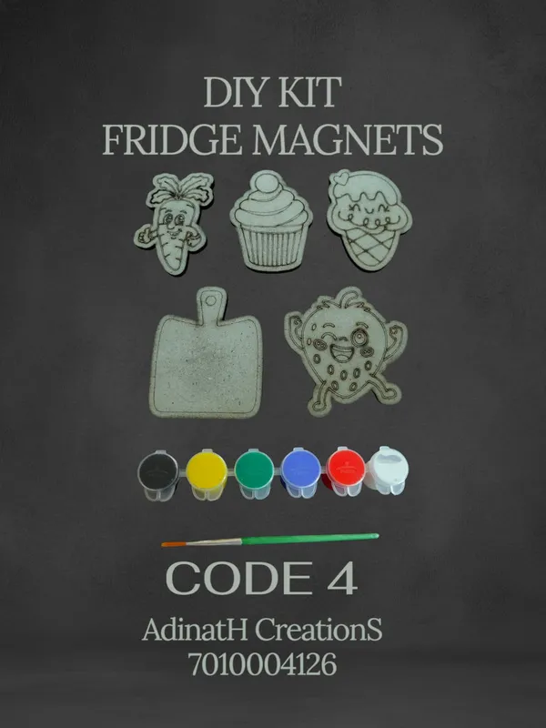 Diy_Fridge_Magnets_Painting_Kit_Set_Of_5_Magnets_With_Paints_And_Brushes_Code_4_set_of_2_each_has_5_pcs_total_10_pcs