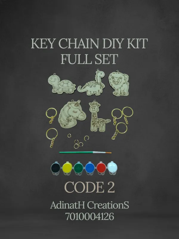 Diy_Animal_Keychain_Craft_Kit_Code_2_6_Designs_With_Paints_And_Accessories_set_of_2_each_has_5_pcs_total_10_pcs