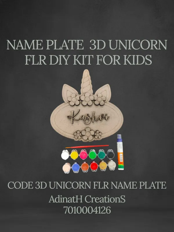 3D_Unicorn_Wooden_Name_Plate_Diy_Kit_For_Kids