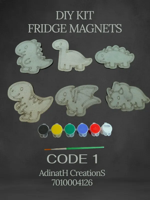 Diy_Fridge_Magnets_Kit_Dinosaur_Theme_Set_Of_6_Code_1_set_of_2_each_has_5_pcs_total_10_pcs