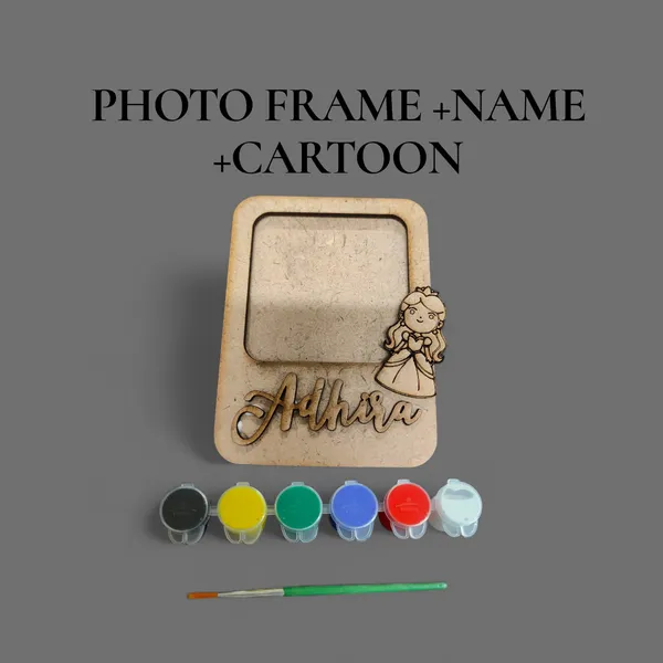 Personalized_Wooden_Photo_Frame_With_Cartoon_Character_And_Name_3_layer