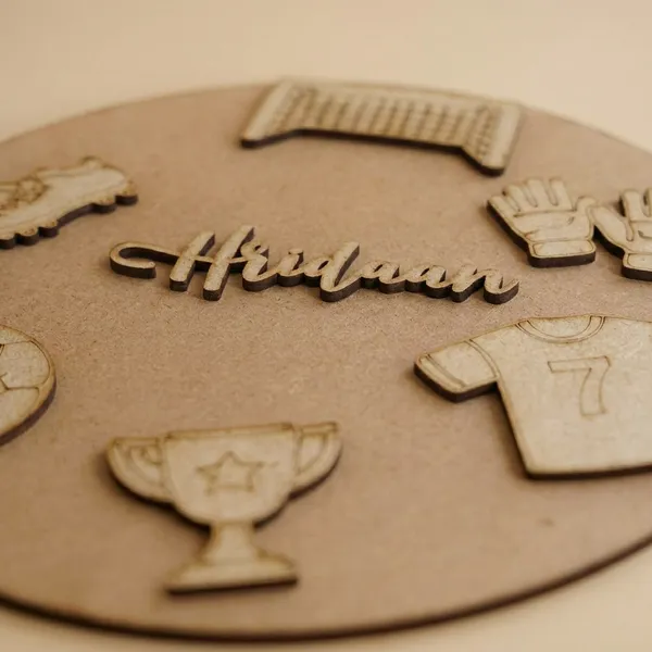 Afridaan_Personalized_Football/Soccer_Theme_Wooden_Decorative_Plaque