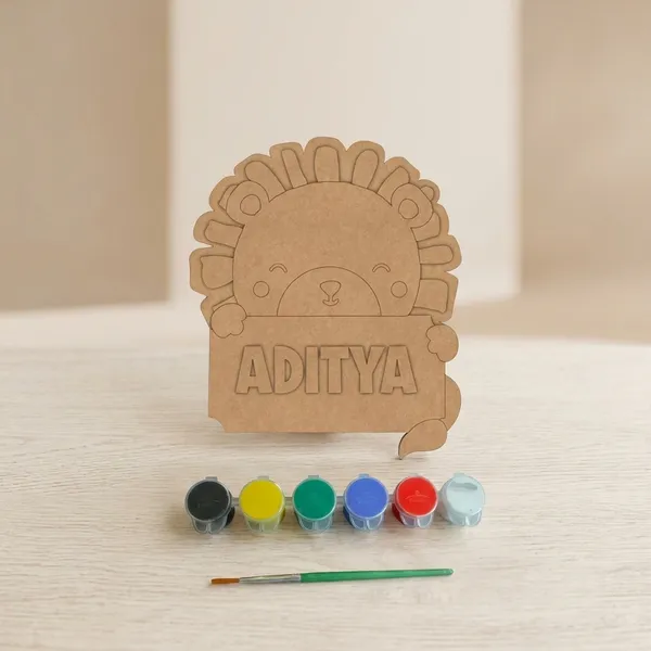 Diy_Wooden_Lion_Craft_Kit_With_Name_Personalization_And_Paints