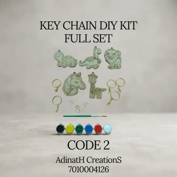 Diy_Animal_Keychain_Craft_Kit_Code_2_6_Designs_With_Paints_And_Accessories_set_of_2_each_has_5_pcs_total_10_pcs