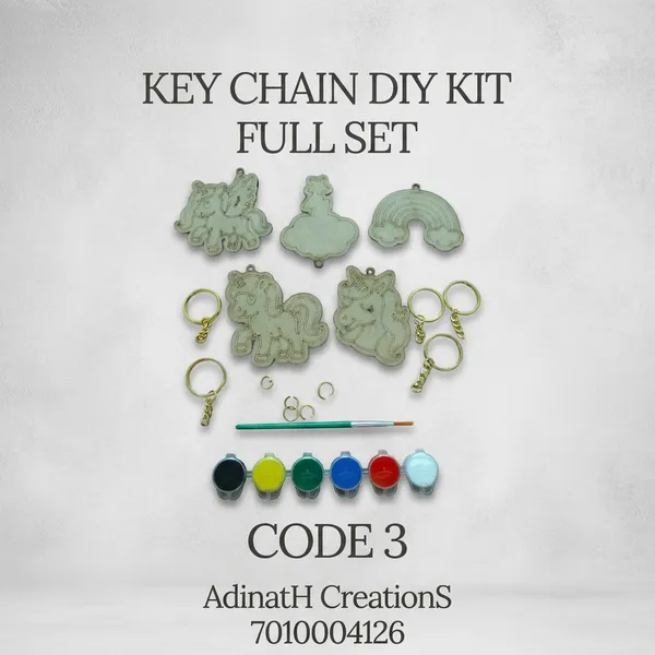 Unicorn_And_Rainbow_Diy_Keychain_Craft_Kit_Full_Set_With_Paints_And_Accessories_Code_3_set_of_2_each_has_5_pcs_total_10_pcs